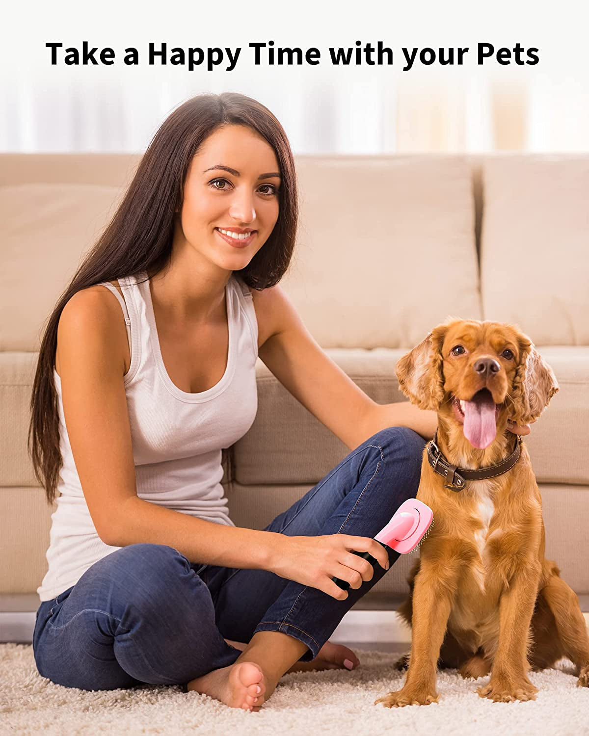 Dog Brush & Cat Brush- Slicker Pet Grooming Brush- Shedding Grooming Tools