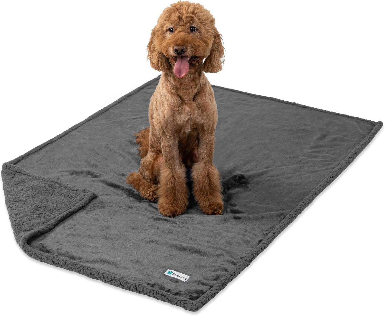 Waterproof Dog Blanket for Bed, Couch, Sofa | Waterproof Dog Bed Cover for Large Dogs, Puppies | Sherpa Fleece Pet Blanket Furniture Protector | Reversible Microfiber