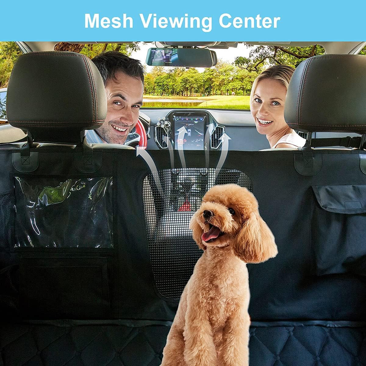 Car Dog Cover Back Seat - Pet Car Seat Covers - Dog Hammock for Car Backseat Waterproof, Dog Car Seat Cover for Back Seat with Mesh Window,Seat Cover for Dogs Durable Nonslip SUV