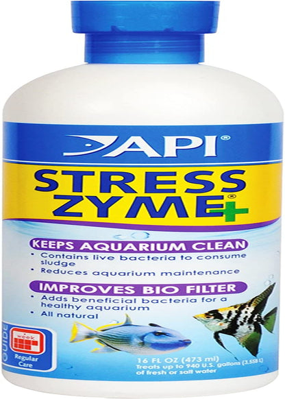 Stress Zyme Bacterial Cleaner, Freshwater and Saltwater Aquarium Water Cleaning Solution