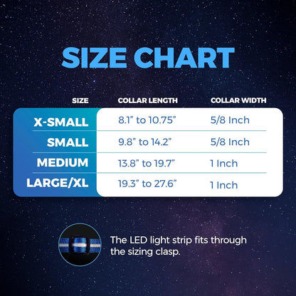 ' Safety LED Dog Collar – USB Rechargeable with Water Resistant Flashing Light