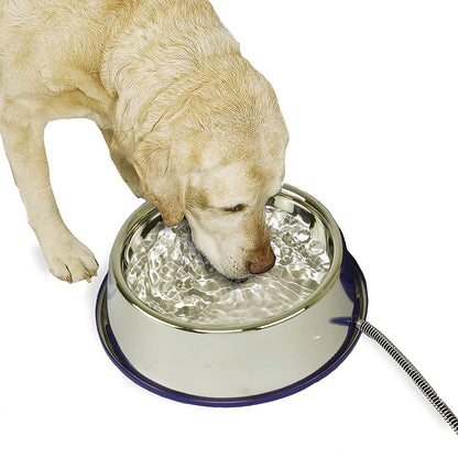 Thermal-Bowl Outdoor Heated Cat & Dog Water Bowl Stainless Steel 102 Ounces