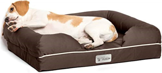 Ultimate Dog Bed, Orthopedic Memory Foam, Multiple Sizes/Colors, Medium Firmness Pillow, Waterproof Liner, YKK Zippers, Breathable 35% Cotton Cover, 1Yr. Warranty, Small (25X20"), Brown