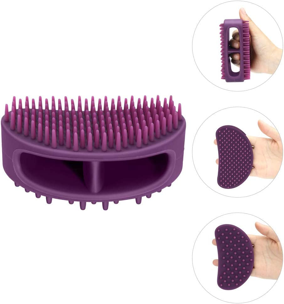 Dog Brush & Cat Brush, Soft Silicone Dog Grooming Brush, Pet Bath & Massage Brush for Cats and Dogs with Short or Long Hair, Cat Slicker Shedding Hair Brush for All Pet Sizes Purple