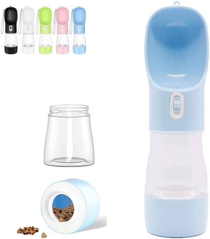 Portable Dog Water Bottle - Multifunctional Outdoor Pet Dispenser for Walking Traveling Hiking Dog&Cat Drinking Bottle and Dish Bowl -Blue